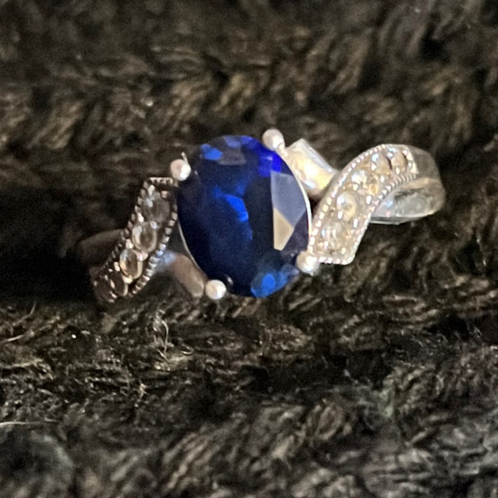 Sapphire sterling silver ring